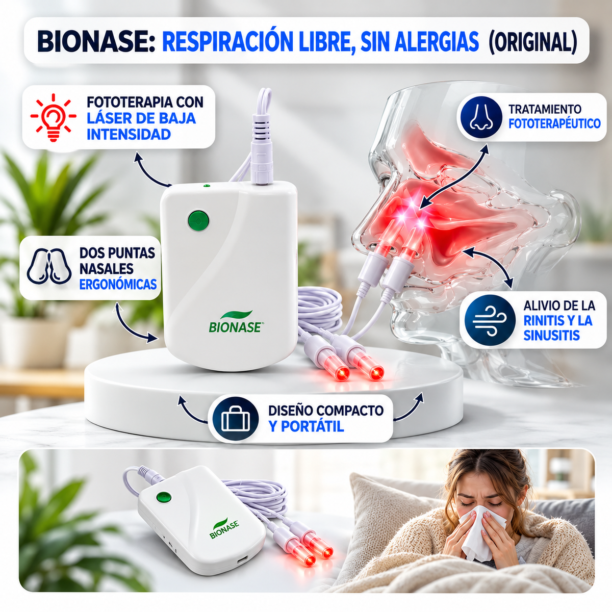 RESPIRALUX™ 650 — La Nueva Generación de Fototerapia Nasal Tratamiento Anti Alergias