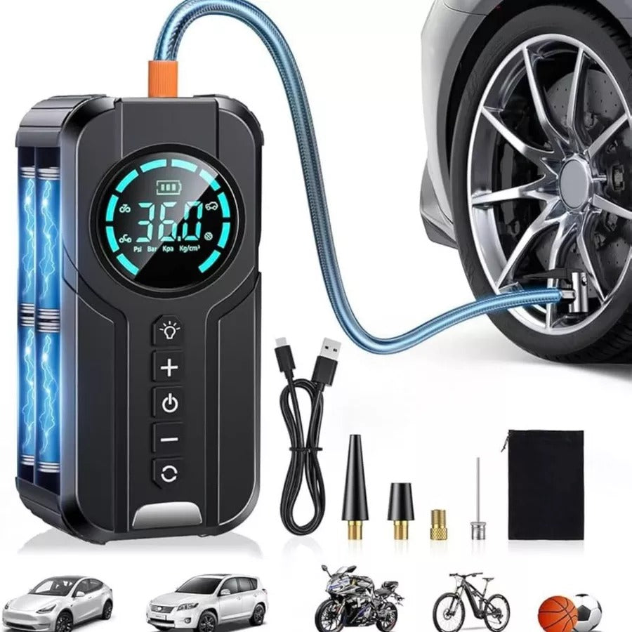 POWERMAX 4X1™ — Arrancador, Inflador, Linterna y Power Bank