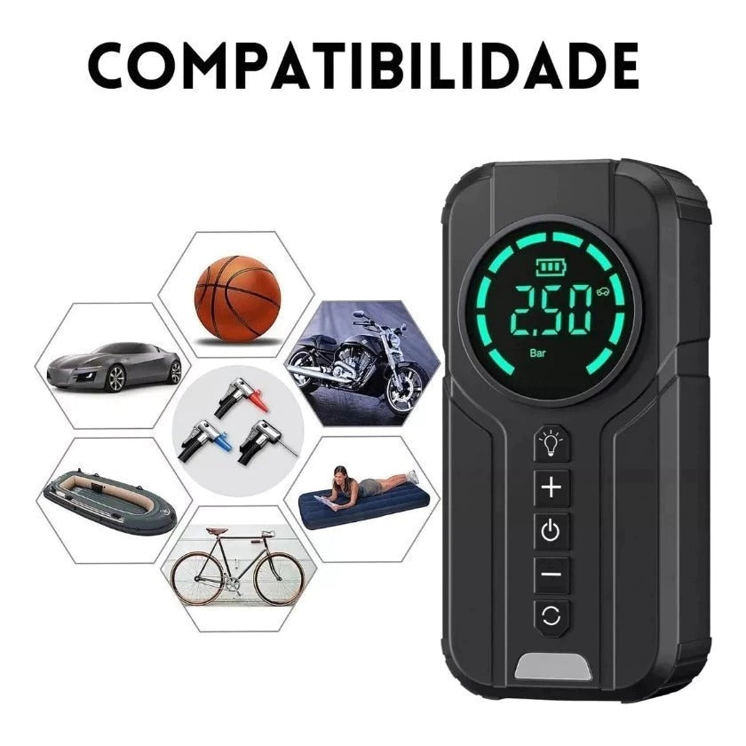 POWERMAX 4X1™ — Arrancador, Inflador, Linterna y Power Bank